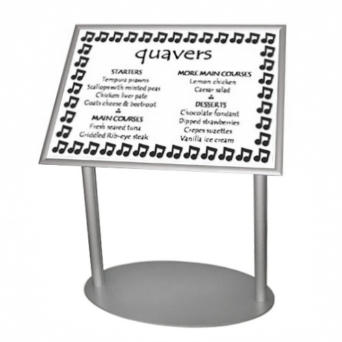 PF4A: Snap frame lecterns 2-leg (angled poster stands)